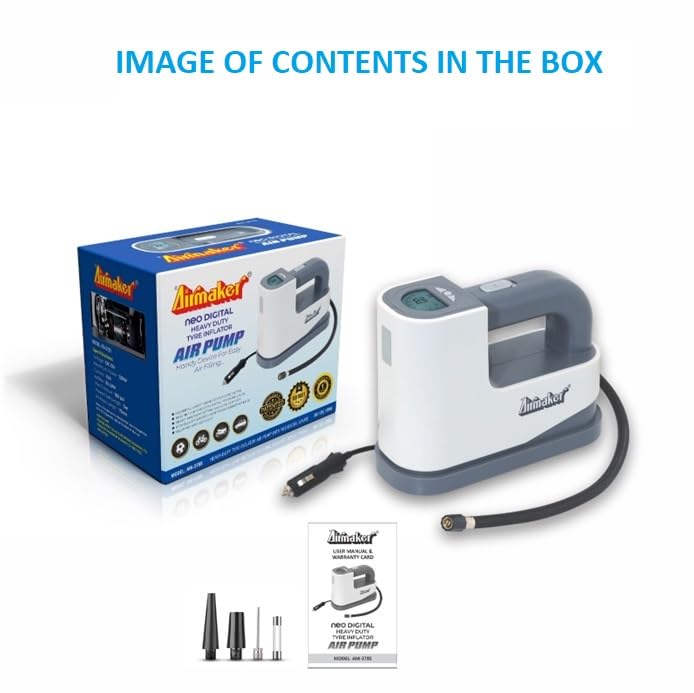 Image of Airmaker AIRMAKER AM378S Neo Digital Heavy Duty Tyre Inflator Air Pump, 12V DC, 35 Liters Per Minute, White, Gray