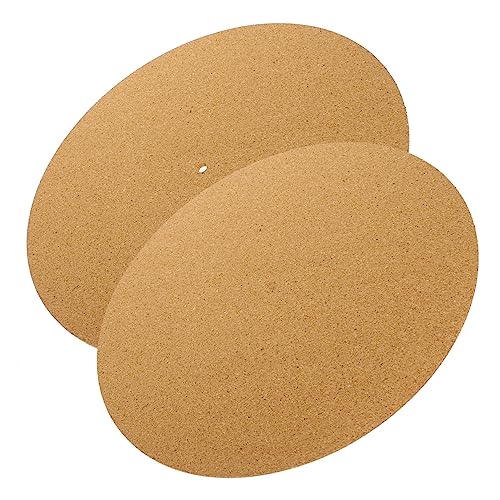 Sosoport 2pcs Cork Record Player Mat Turntable Slipmat for Vibration Reduction Protects Vinyl Records Compatible with Turntables Essential Accessory for