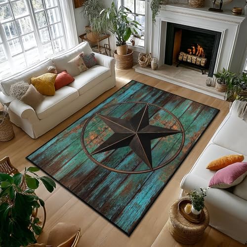 Tapete decorativo 4x6 ft microfibra lavado teal miniatura 6