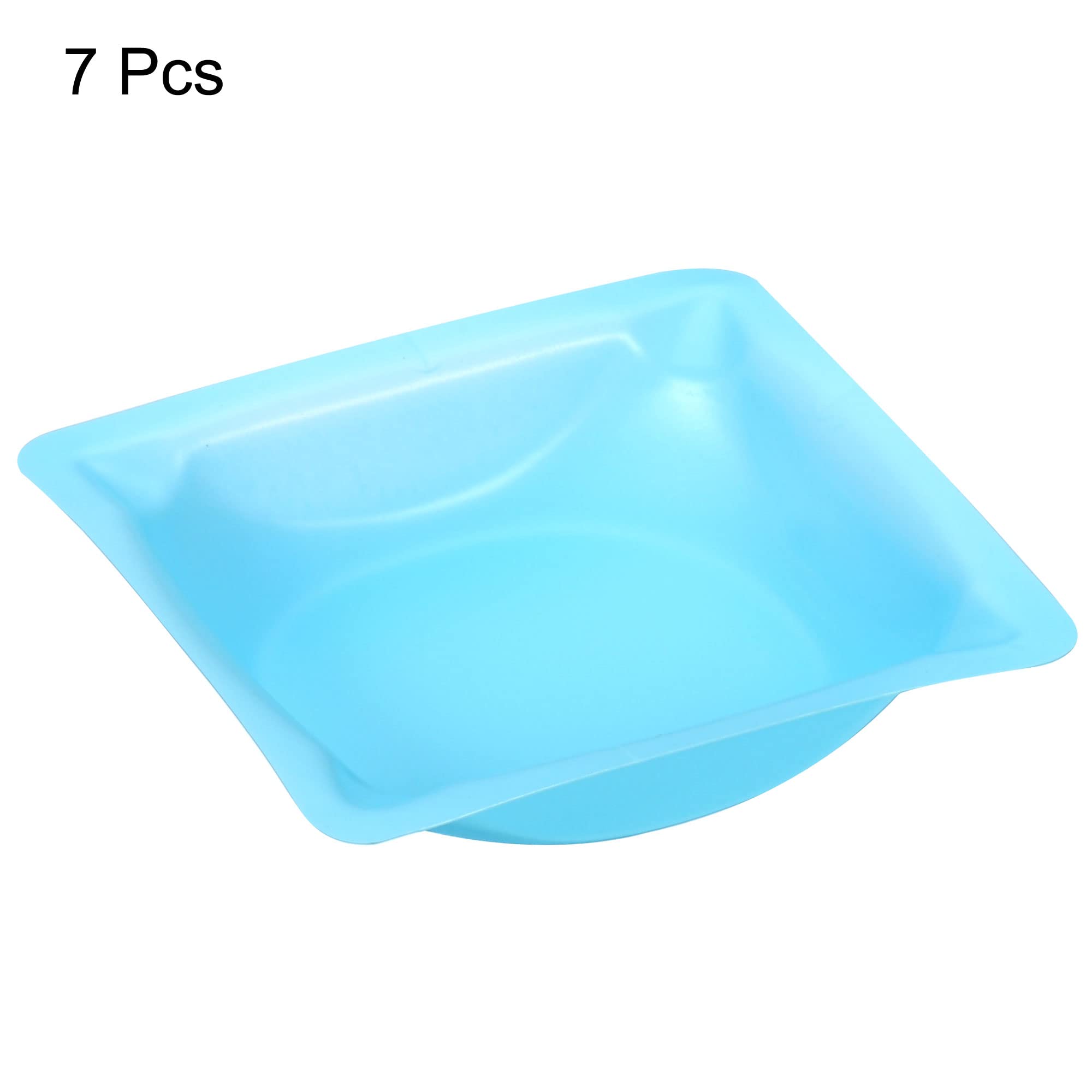 PATIKIL Cuadrados Pesaje Barcos 7 Paquete Plástico Bandejas Polvo Dispensador Azul