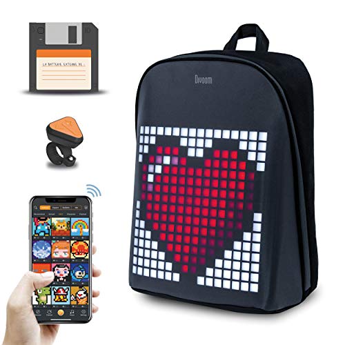divoom Verbundenes Objekt – Geschenkidee – Geschenk für Jungen – Mädchen – Rucksack mit Pixel Art + Bluetooth-Fernbedienung + Powerbank