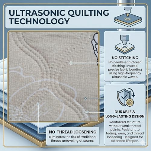 Image of Home Stylish Luxury Ultrasonic Punch AC Comforter Blanket - Quilted Microfiber Floral Pattern, Lightweight Breathable Hypoallergenic All‑Season Blanket for Bedroom, Travel (228x228 Cm) Copper