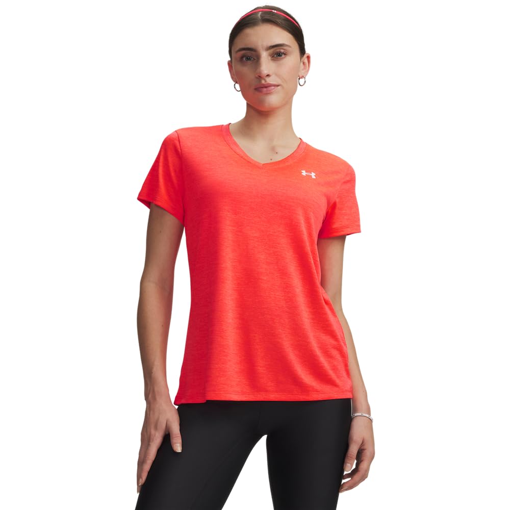 Under Armour Women's Red Tech™ V-Neck Short Sleeve in Size 8, Sports Direct