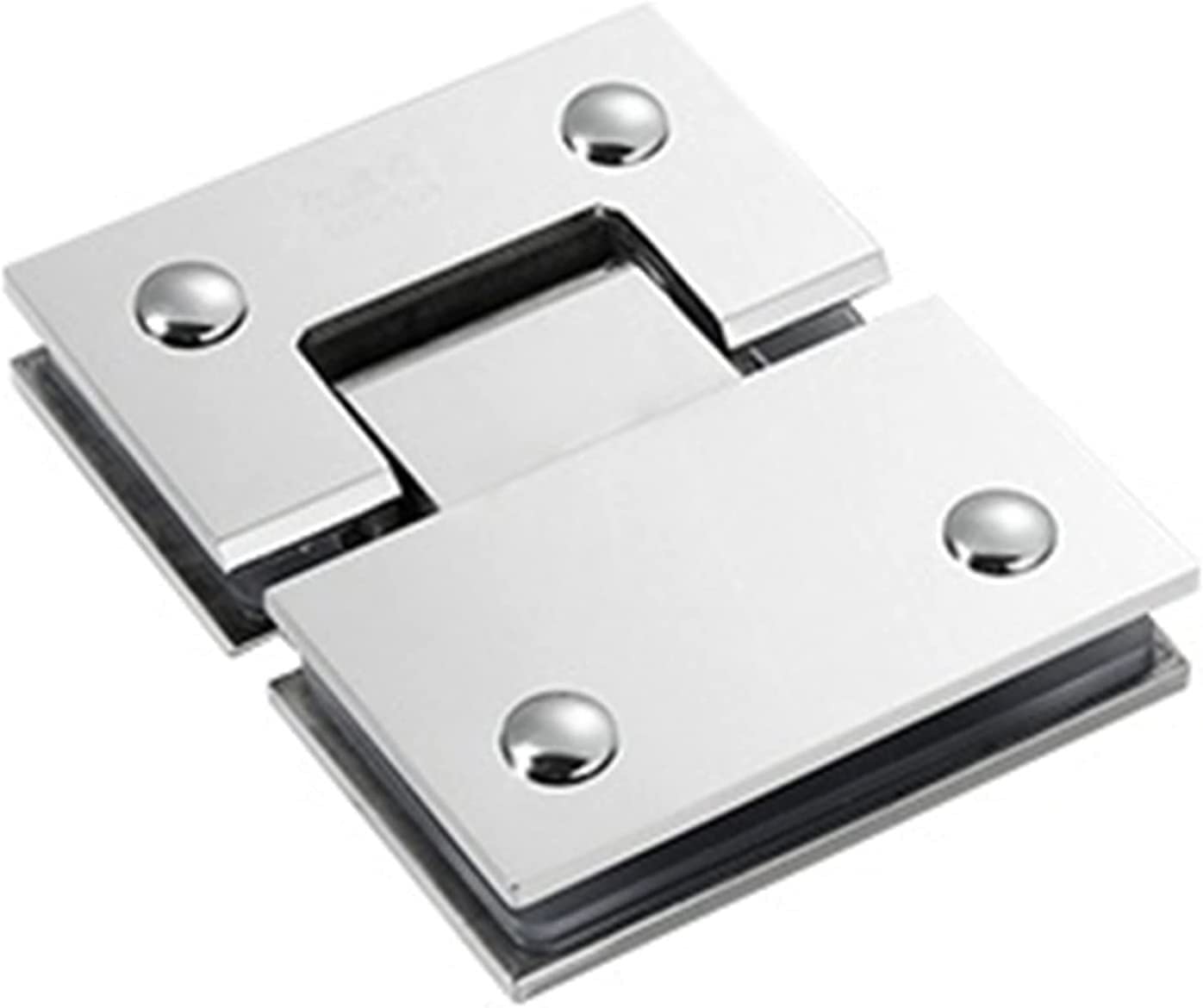 Myxjx 180 Hinges, 2Pc Stainless Steel Bathroom Clamp Mirror Light Folding Glass Clip Hardware Accessories(180)