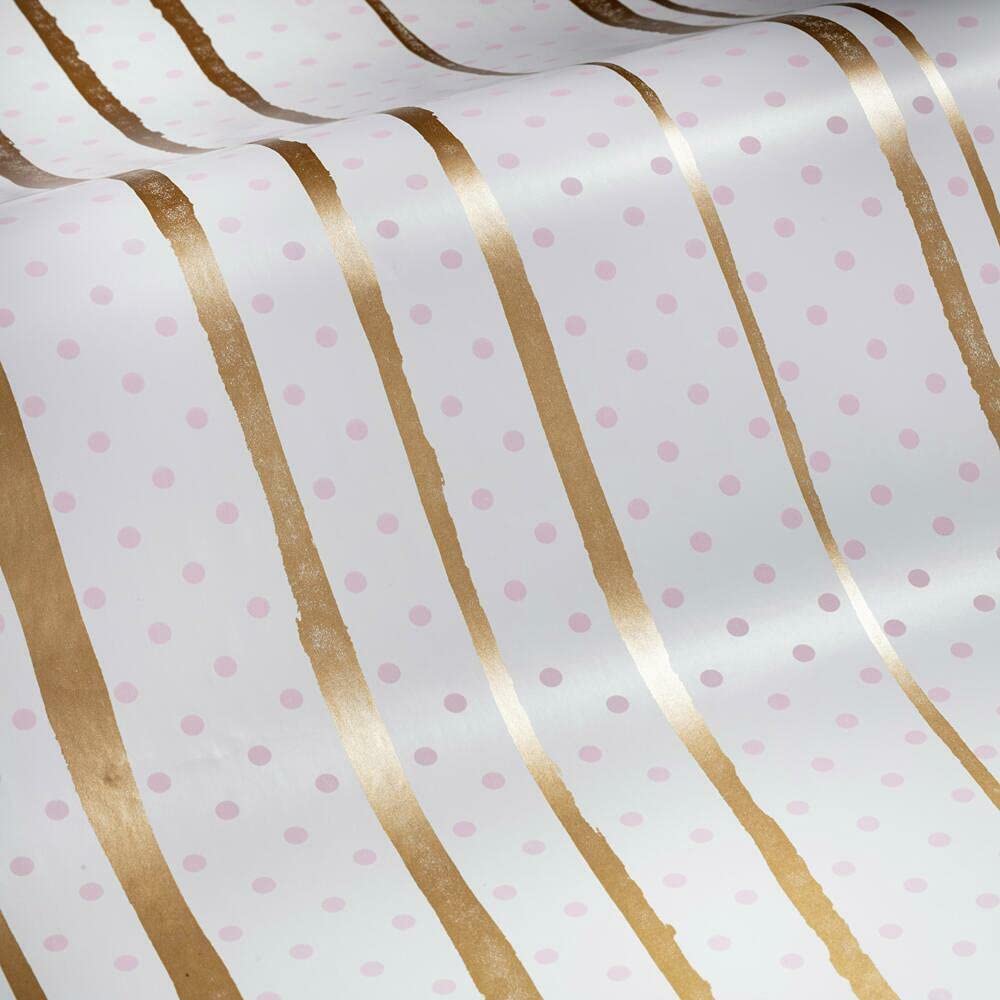 RoomMates Metallic Gold & Pink Peel and Stick Wallpaper RMK10703WP, Pink/Gold, 52.1 x 502.9 cm - Image 4