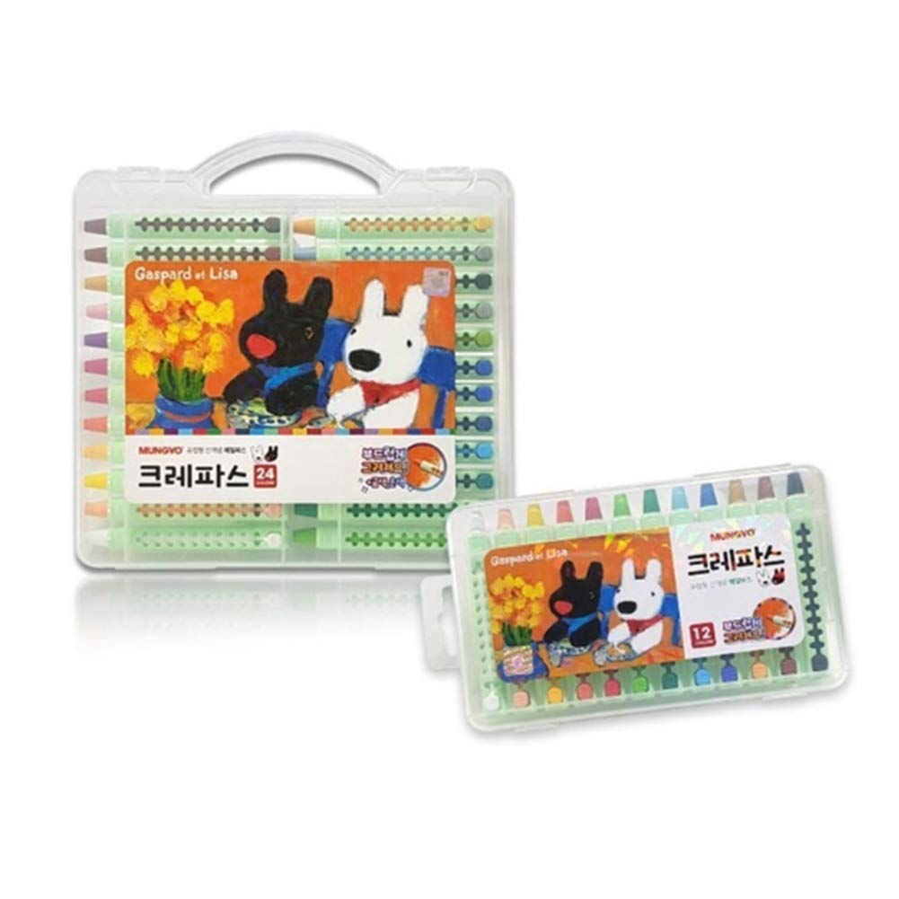 MUNGYO Gaspard et Lisa Non Toxic Crayon,Soft Pastel (24 Colors)