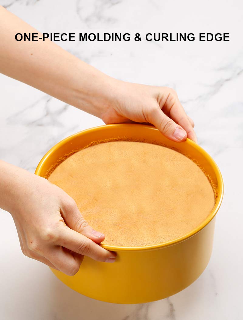 Molde redondo antiadherente para tartas con parte inferior extraíble, bandeja de acero al carbono de 6 y 8 pulgadas para tarta de queso de gasa