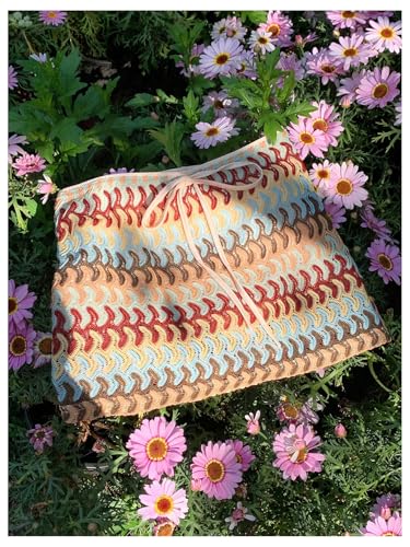 MakeMeChic Women's Vacation Y2K Plus Size Mini Skirt Colorful Striped Tie Front Bodycon Skirts2