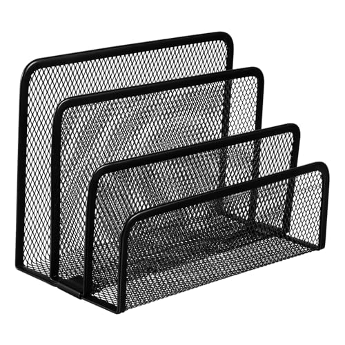 ARTIBETTER Desk File Holder 3-tier Letter Format Paper Organizer Metal Mesh Office Accessory Open Design