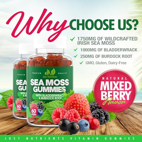 Just Nutrients Sea Moss Gummies (60 ct) – Sea moss, Bladderwrack & Burdock — view 2