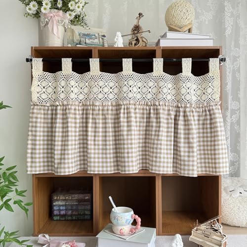 Gxi Tab Top Gingham Kitchen Curtain Check Ruffle...