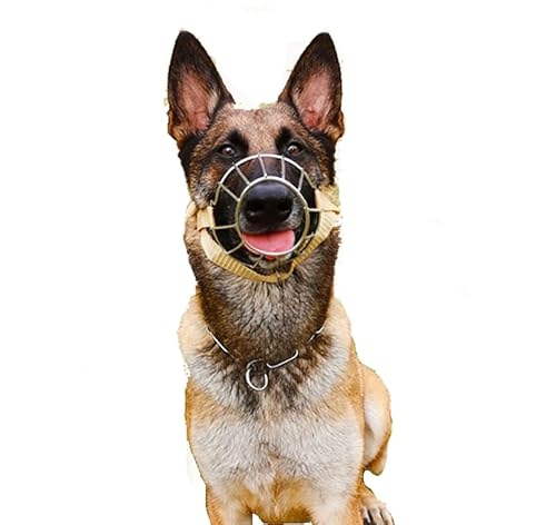 犬の口輪 金属製ワイヤーバスケット犬用口輪 小型中型大型犬用 15〜40kg 通気性 調節可能 複数のスタイル 飲水・呼吸可能(Style B/open mouth,S/15-17.5kg)