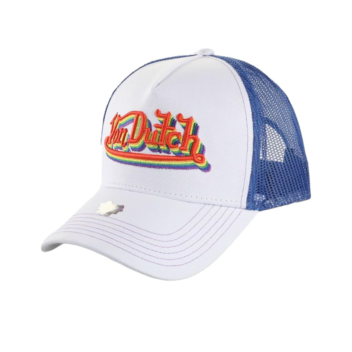 Von Dutch Originals Trucker Cap Newark White/Rainbow, White/Rainbow, One Size
