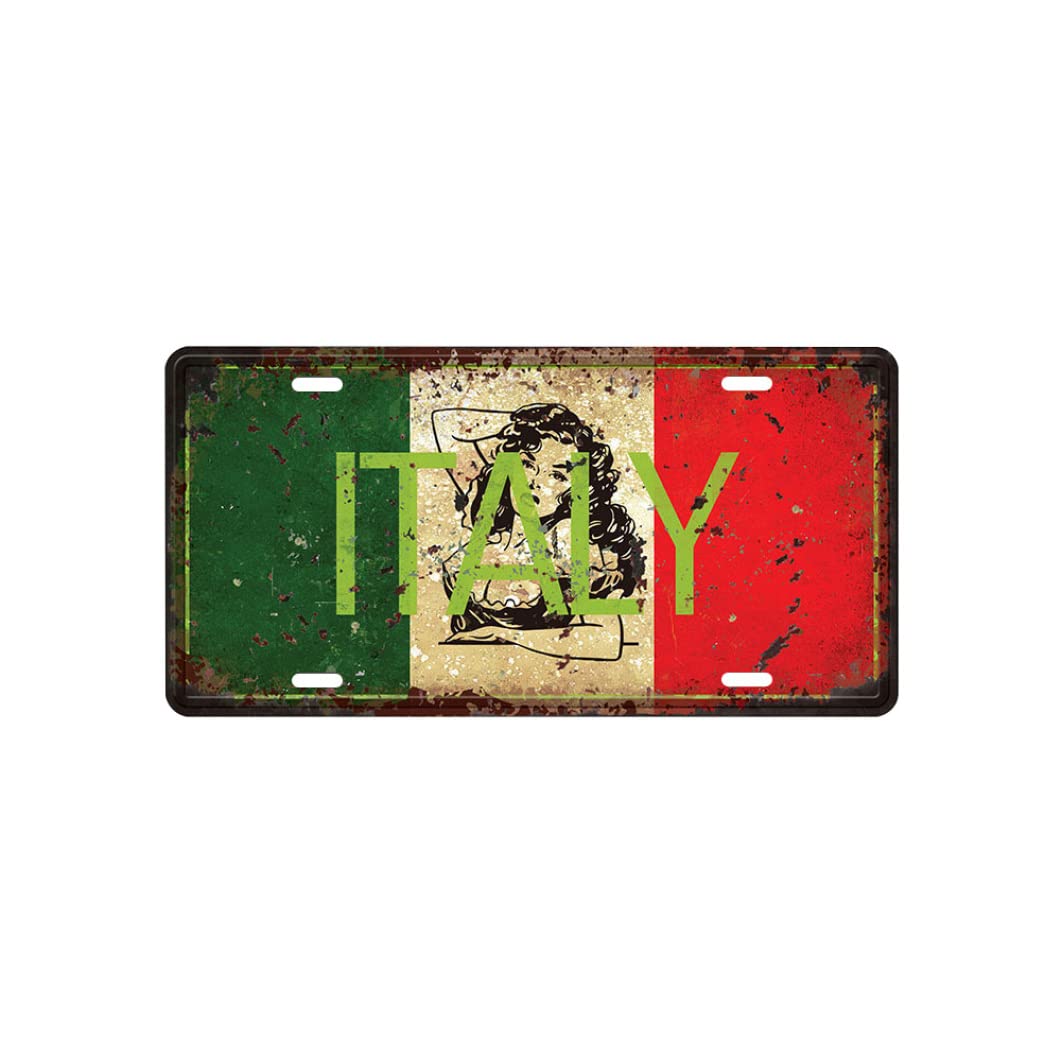 Otbushit Metal Wall Sign 1PC, Vintage Metal Iron Sign Wall Plaque Poster ITALY Poster for Cafe Bar Pub Beer Club Home Decor
