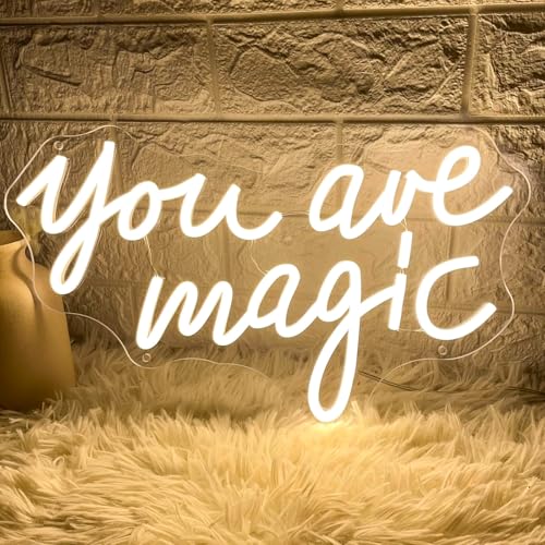 Image of You Are Magic Neon Sign LED Signs for Wall Decor Dimmable Neon Lights Sign USB Powered Light Up Sign for Bedroom Living Room Home Bar Man Cave Christmas Birthday Party Wedding Decoration Gifts