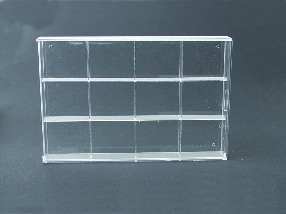 SAFE Clear Acrylic Glass Display Case For Collectables, Figurines, Stones, Treasured Items - Choose your size (12 Compartments: 70 x 63 x 42mm)