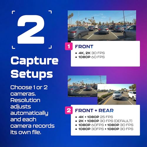 Image of AZDOME 4K UHD Dash Cam for Car Front and Rear| STARVIS Sensor| 2160P WiFi Dash Camera| GPS Logger & ADAS| 170 Wide Night Vision DashCam|2.4 inch Screen| G-Sensor|Emergency Recorder| Parking Mode| 256GB