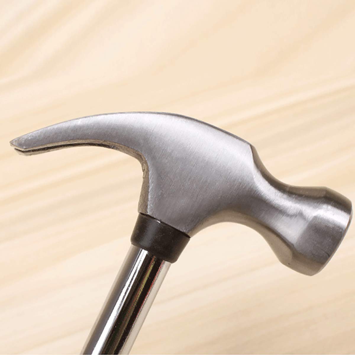 Mini martello da carpentiere con testa curva e manico in gomma, per bambini e studenti, per imparare la lavorazione del legno (160 mm)