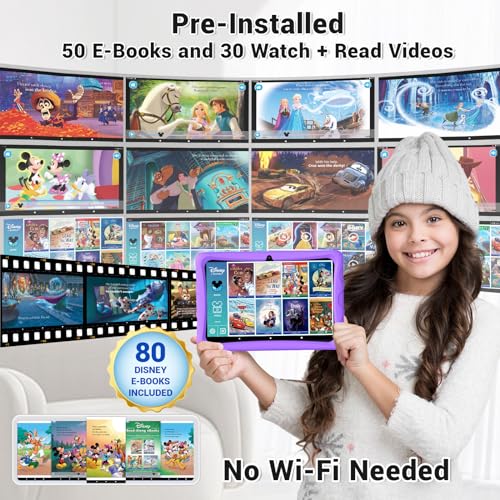 Image of Contixo Kids Tablet K103A - Learning Tablet for Kids with Games and Educational Apps, 10 inch, Android, 64GB, WiFi, Parental Control, Kid-Proof Case with Kickstand - Purple