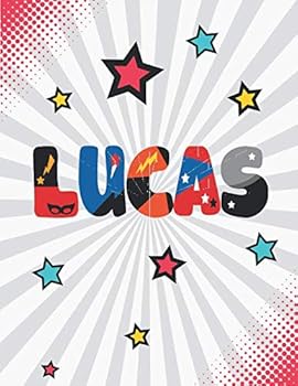 Paperback Lucas: Personalized Superhero Sketch Book. 100 Pages Book