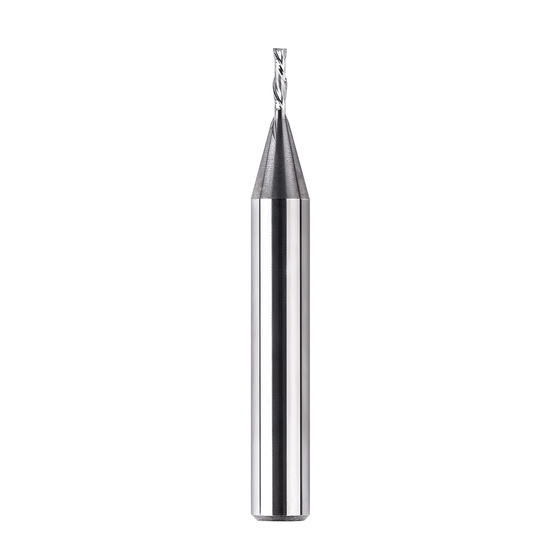 SpeTool 1/16" Cutting Diameter Downcut Spiral Router Bit with 1/4" Shank 1/4" Cutting Length 2" OVL, Solid Carbide Wood Router Bits CNC Plunge Slot Cutting