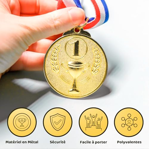 Medaille pour recompense sport et anniversaire : pack 36 pcs metal Brelet
