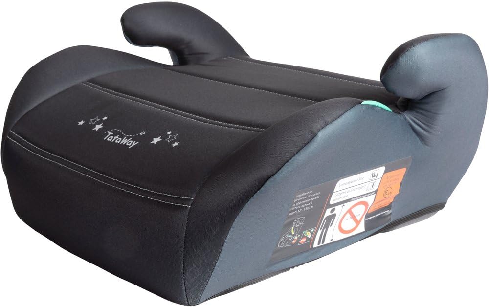 Alzabimbo Sao Black 125-150 Cm I-Size R129 | Seggiolino Auto Rialzo Bambini Nero E Grigio | Booster Auto Compatto Con Seduta Imbottita