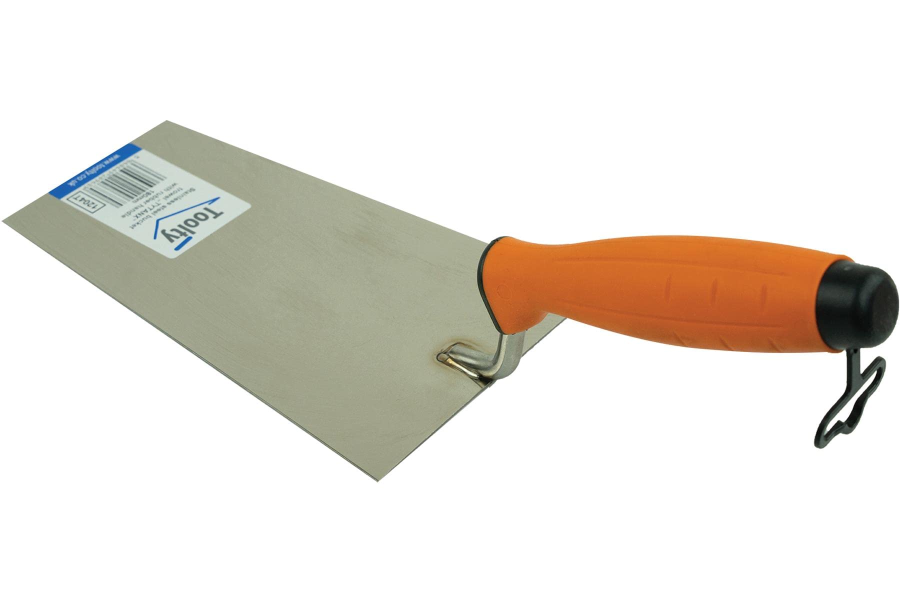 Toolty Multi-Colour Stainless Steel Bucket Trowel - 180Mm - Rubber Handle - For Scooping And Scraping: Mortar, Cement, Plaster - Masonry, Brickwork Diy - Tlty-1204T