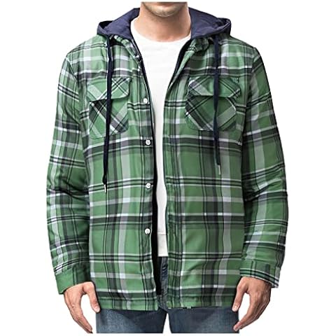 Chaqueta Cuadros Hombre con Capucha Cover