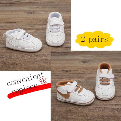 Image of Clowora Unsex Baby Shoes Boys Girls Infant Sneakers Non-Slip Soft Rubber Sole Toddler Crib First Walker Lightweight Shoes