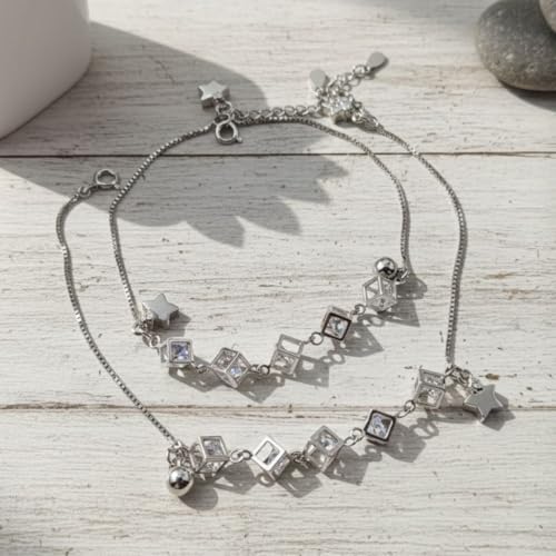 Image of Parasmoni Silver Anklet for Women