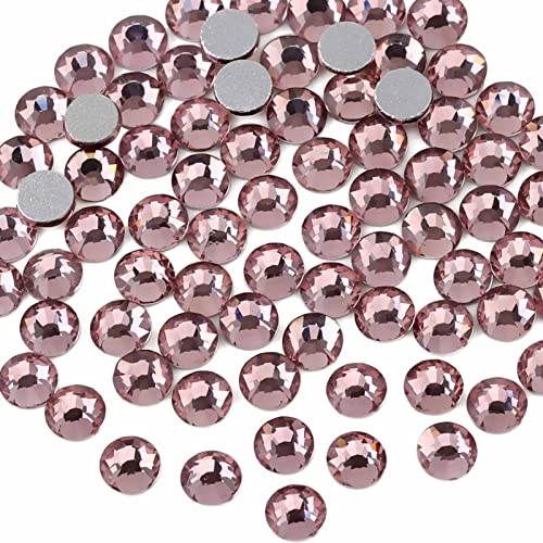 Image of Beadsland 576pcs Flat Back Crystal Rhinestones Round Gems for Nail Art and Craft Glue Fix, Light Purple, SS30,6.3-6.5mm