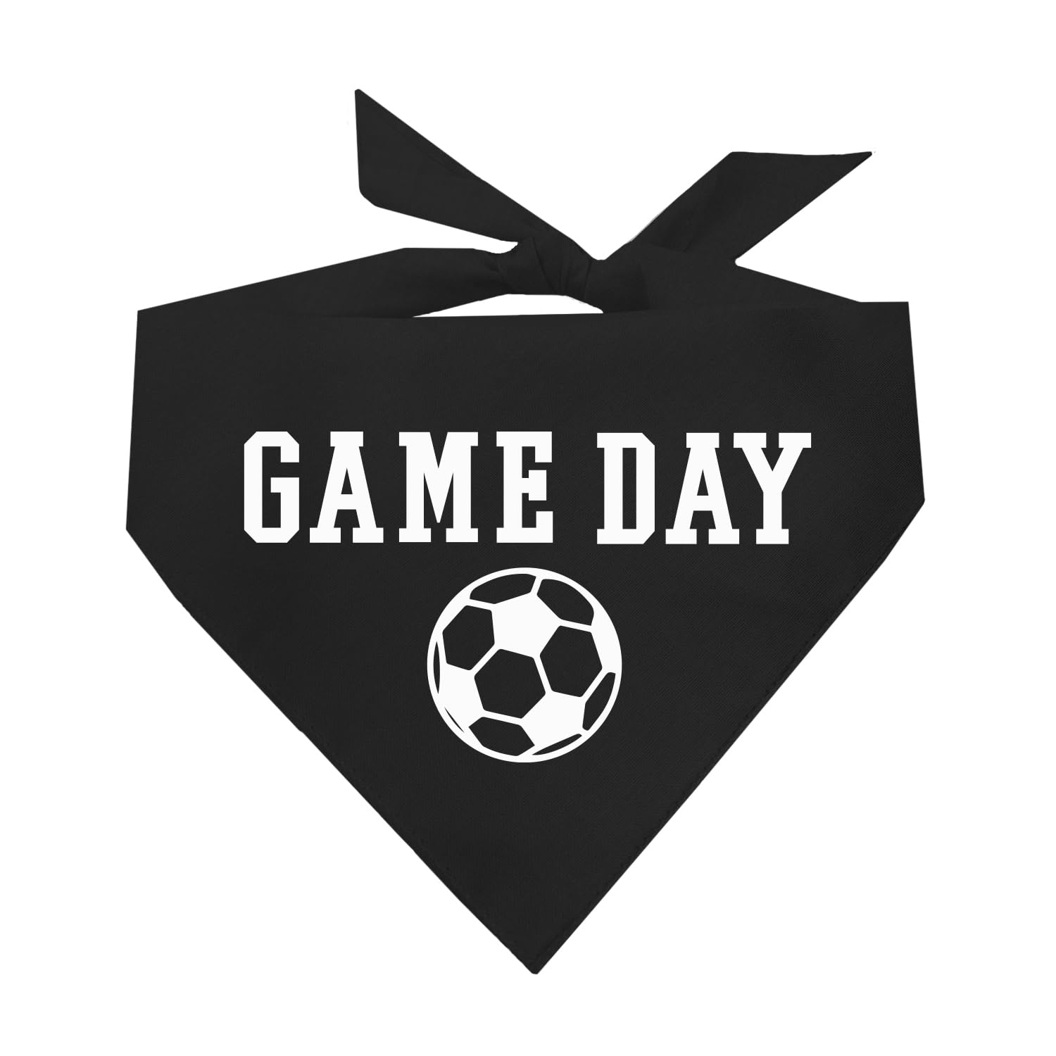 Game Day Dog Bandana | 100% Cotton Adjustable Triangle | Made in USA | Soccer| Sports | Biggest Fan | Game Day | Black, One Size (1075)