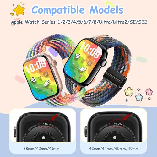 Braided Magnetic Bands Compatible with Kids Apple Watch Band, Adjustable for Small Wrist | Compatible with Series 1-10/SE/Ultra | 38/40/41/42/44/45mm/46mm/49mmSoft & Durable Replacement Strap - image 2