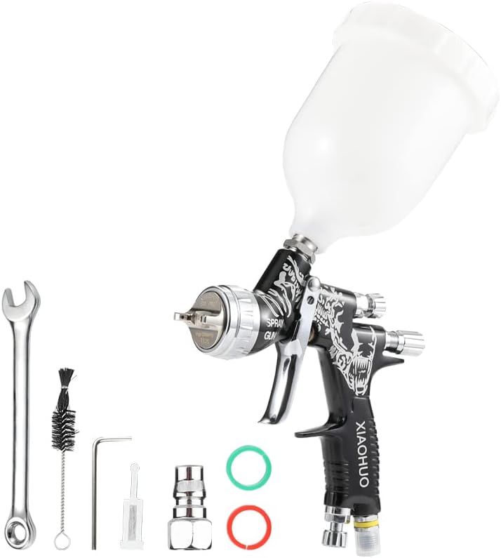 Miniatura 3 de Automotriz Reacabado Spralien Reborn Black Spray Gun PRO LITE TE20 1.3tip 20.3 fl oz Copa