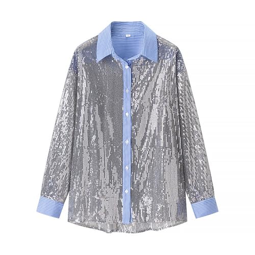 Haut paillettes manches longues extensible et confortable