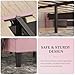 VECELO Queen Size Bed Frame with Upholstered Headboard, Heavy-Duty Platform Bedframe with Strong Wooden Slats Support, No Boxing Spring Needed, Cherry Pink