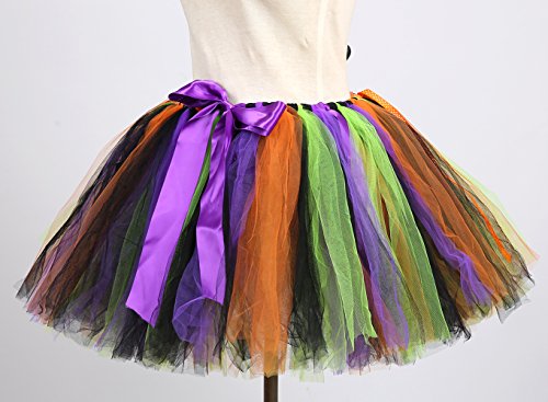 Tutu Dreams Adult Halloween Costumes For Women Witch Tutu Skirt Hats Rainbow Scary Party Favors Supplies (Free Size, Halloween-2) #TOP1