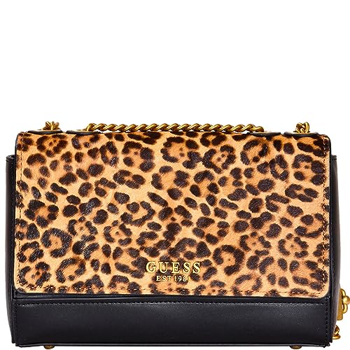 GUESS Iseline Rabat bandoulière Convertible, Sac Femme, léopard, Taille Unique