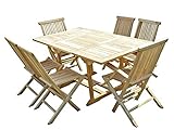 C&L Jardin MJEEJSERSC04F02 Ensemble Salon de Jardin Teck Naturel 170 x 90 x 75 cm