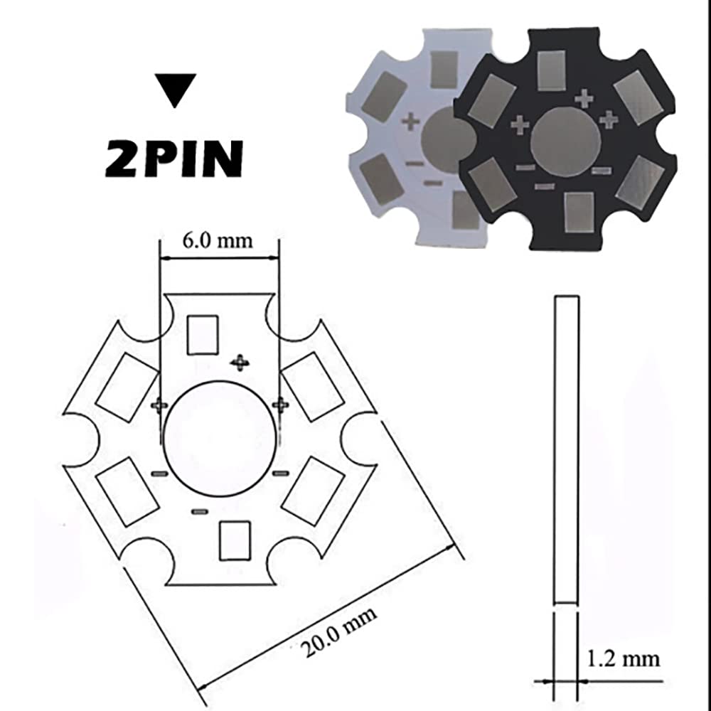 Lot De 5 Dissipateurs Thermiques Aluminium 20 Mm Pour LED 1W 3W 5W – Refroidissement Efficace