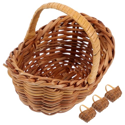 Panier miniature de haute qualité en rotin tressé à la main - Set décoratif haut de gamme