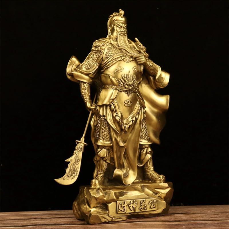 Posąg Buddy Wewnątrz Dom Biznes Bogactwo Feng Shui Dekoracja Mosiądz Guan Gong Bóg bogactwa Statua Adoracja Rzemiosło Ornament Medytująca Posąg Buddy Figurka Rzeźba