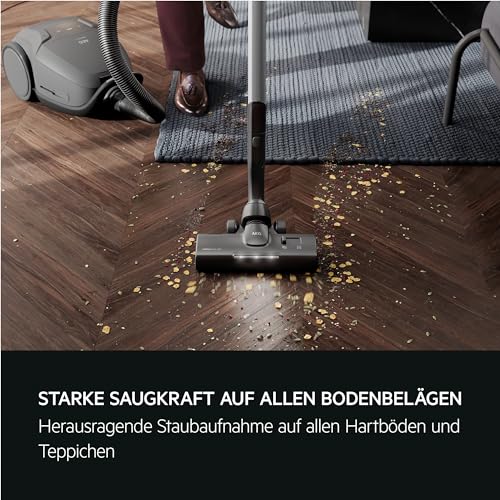 AEG Animal 8000 Staubsauger mit Beutel, Testsieger der Stiftung Warentest, hohe Saugleistung, Auto-Modus, 48% Recyclingkunststoff, Tierhaardüse, HEPA-Filtration, 12m, LED-Licht, AB81A2DG