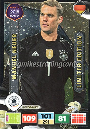 ROAD TO WORLD CUP 2018 MANUEL NEUER (GERMANY) LIMITED EDITION CARD, PANINI ADRENALYN XL