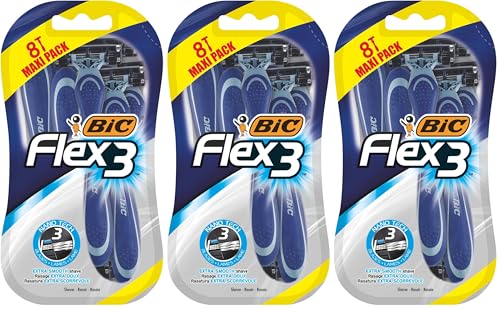 BIC Flex 3 Comfort Rasoir pour homme idéal pour éliminer le feu du rasage sur peau sensible