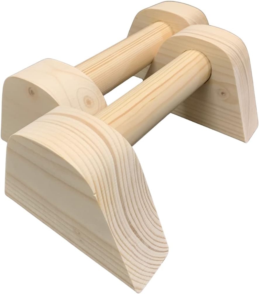 Plain Mini Wooden Fitness 35mm Handles Parallettes For Handstands, Gymnastics, Calisthenics, Fitness, Home Worksouts
