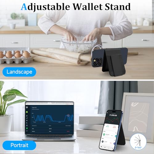 Image of for MagSafe Wallet, Magnetic Phone Wallet with Adjustable Stand & Money Clip, Detachable Magnetic Wallet for iPhone 16 /15 /14 /13 /12 Pro Max Plus, 10+ Cards Holder