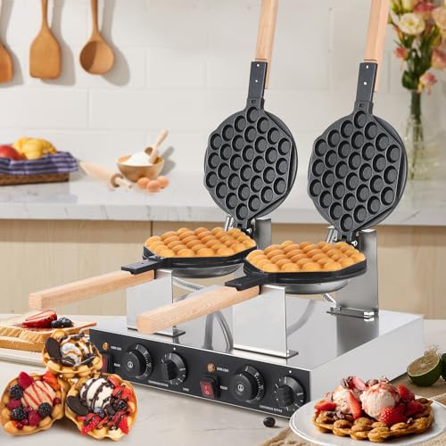 Image of Bubble Waffle Maker 2800W, Double-Side Heating Non-Stick Electric Egg Waffle Machine for Home and Commercial Use, Quick and Even Cooking for Snacks and Desserts
