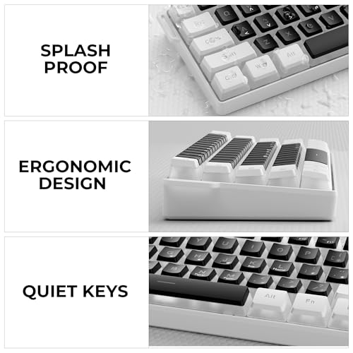 Image of OHY 60% Gaming Keyboard,Wired Backlit Mini Membrane Keyboard, Strong Mechanical Feel for PC /Mac Gamer, Typist, Travel, Easy to Carry on Business Trip(61 Keys)-White